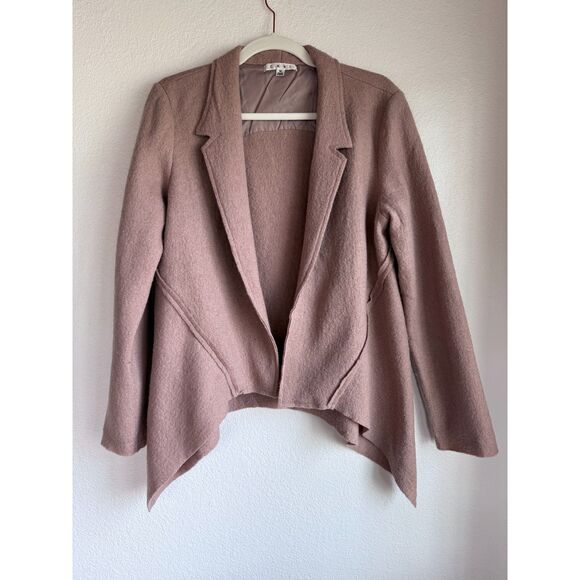 CAbi Rosewater Boiled Wool Valentina Open Front Blazer Jacket in Blush Pink M - Picture 4 of 9